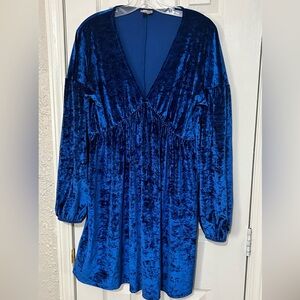 ASOS Royal Blue Velvet Mini Dress